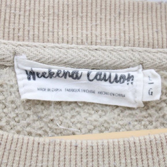 Weekend Edition Sherpa Chunky Sweater Womens Brown Tan Sleepy Bear Face L - Picture 6 of 9